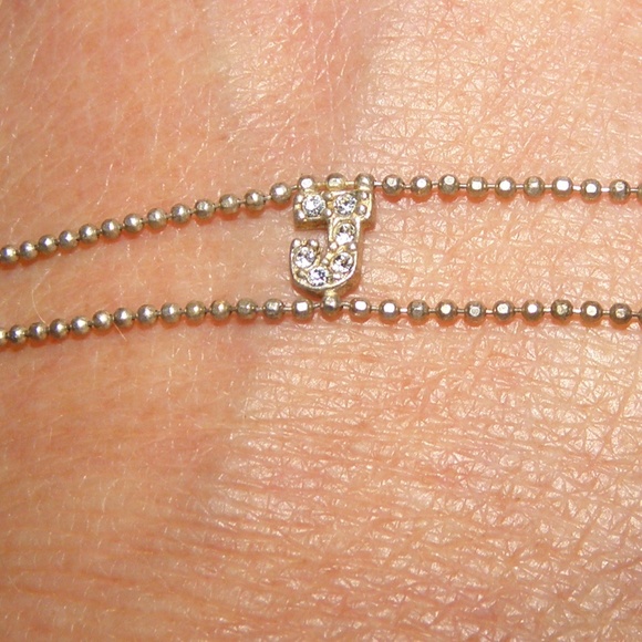 DAINTY AND PETITE "J" BRACELET~MARKED 925 - Picture 1 of 7